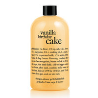 vanillar birthday cake, shampoo, bath & shower gel