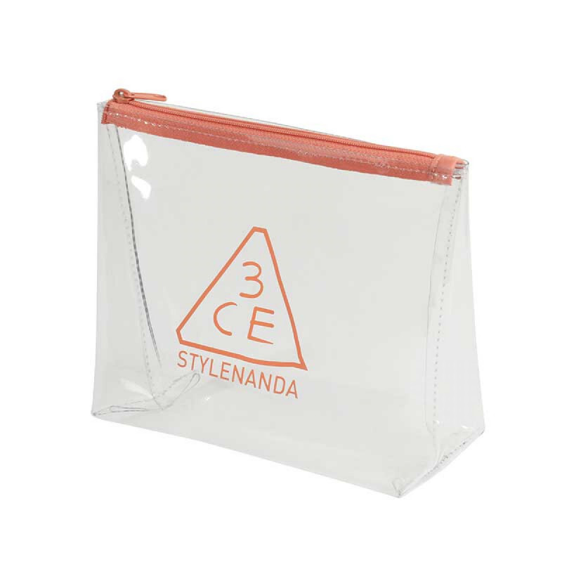 3CE CLEAR TRAPEZE POUCH #PINK BEIGE