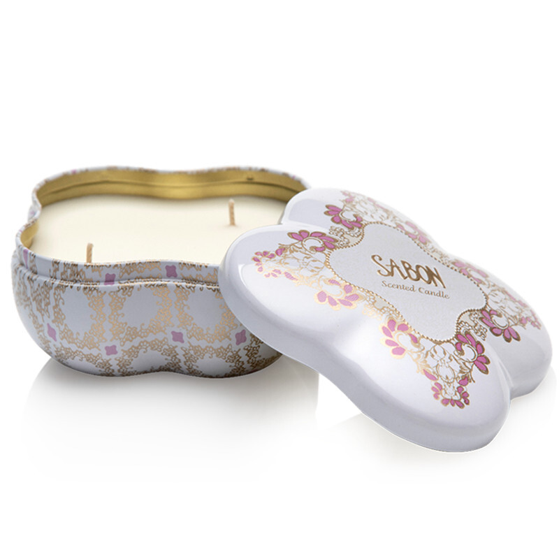 Candle in a Flower Tin Box