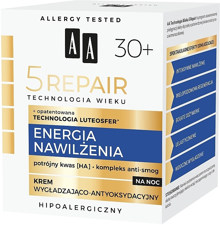 Age Technology 5 Repair Moisturizing And Energizing Night Cream 30+