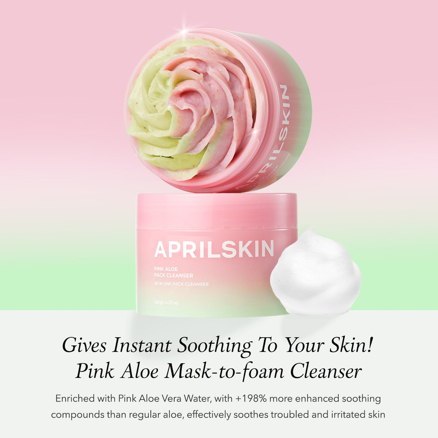 Pink Aloe Mask-to-foam Soothing Cleanser