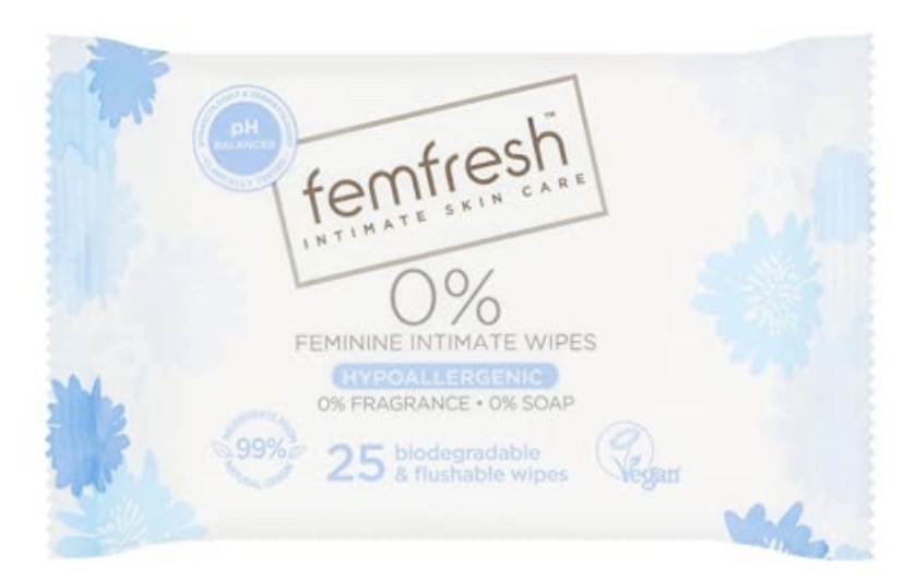 0% Feminine Intimate Wipes