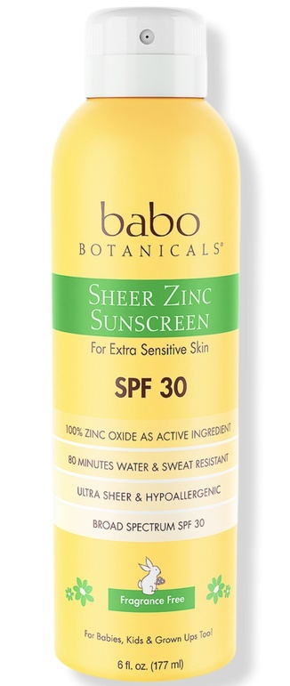 Sheer Non-nano Zinc Continuous Spray SPF 30 Fragrance Free Mineral Sunscreen