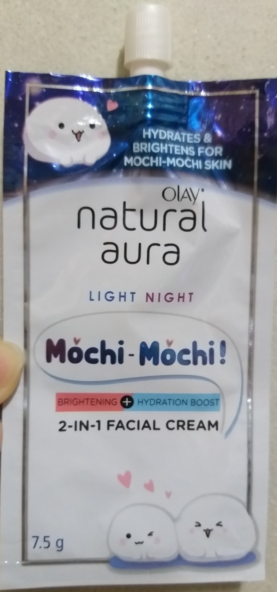 Natural Aura Light Night Mochi-mochi 2-in-1 Facial Cream (2022)