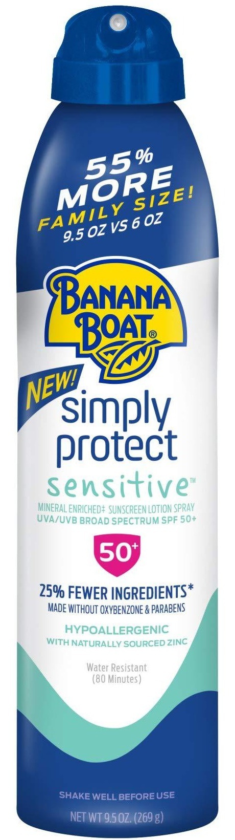 Mineral Enriched, Reef Friendly, Broad Spectrum Sensitive Skin Sunscreen Spray, SPF 50