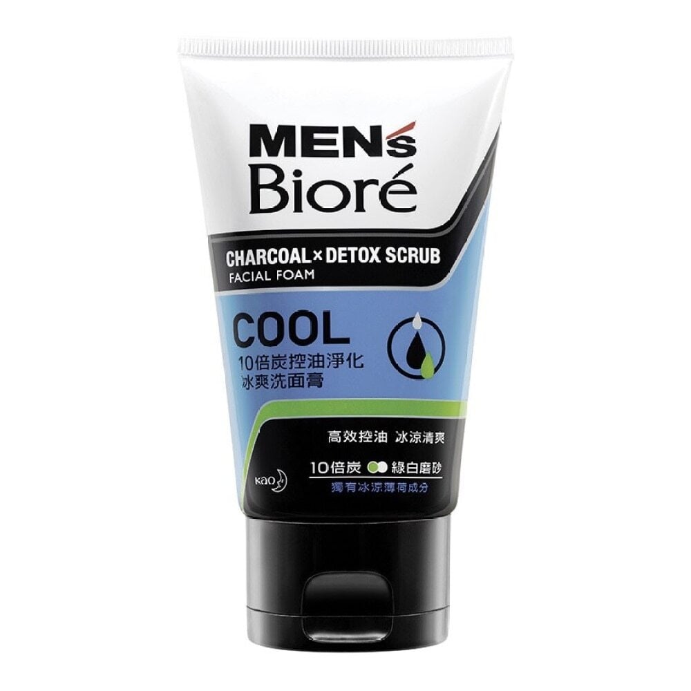 Men's Biore Charcoal Detox Cool 100g 碧柔男士10倍炭控油淨化冰爽洗面膏100g Image