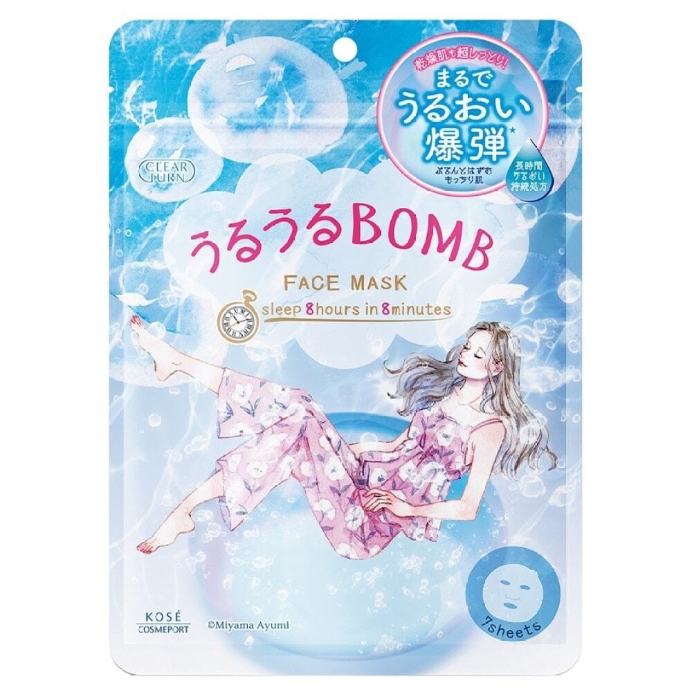 KOSE CLEAR TURN BETTER THAN SLEEP MOISTURIZING FACE MASK 7'S 高絲 Better than Sleep 水彈保濕面膜 (7片裝) Image