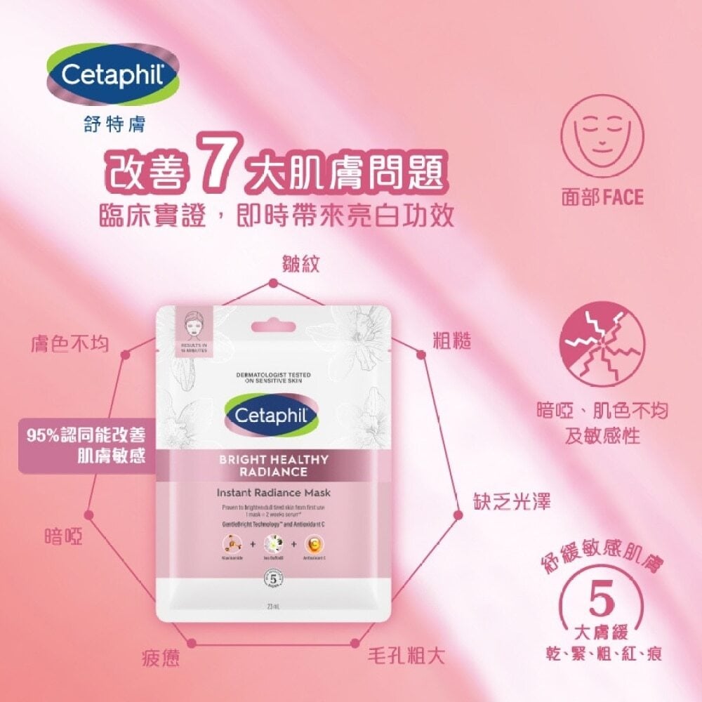 CETA BHR INSTANT RADIANCE SHEET MASK 6x23ml 舒特膚透亮抗敏瞬間淨白面膜 23毫升6片 Image