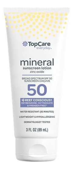 Topcare Mineral Sunscreen Lotion, Broad Spectrum SPF50