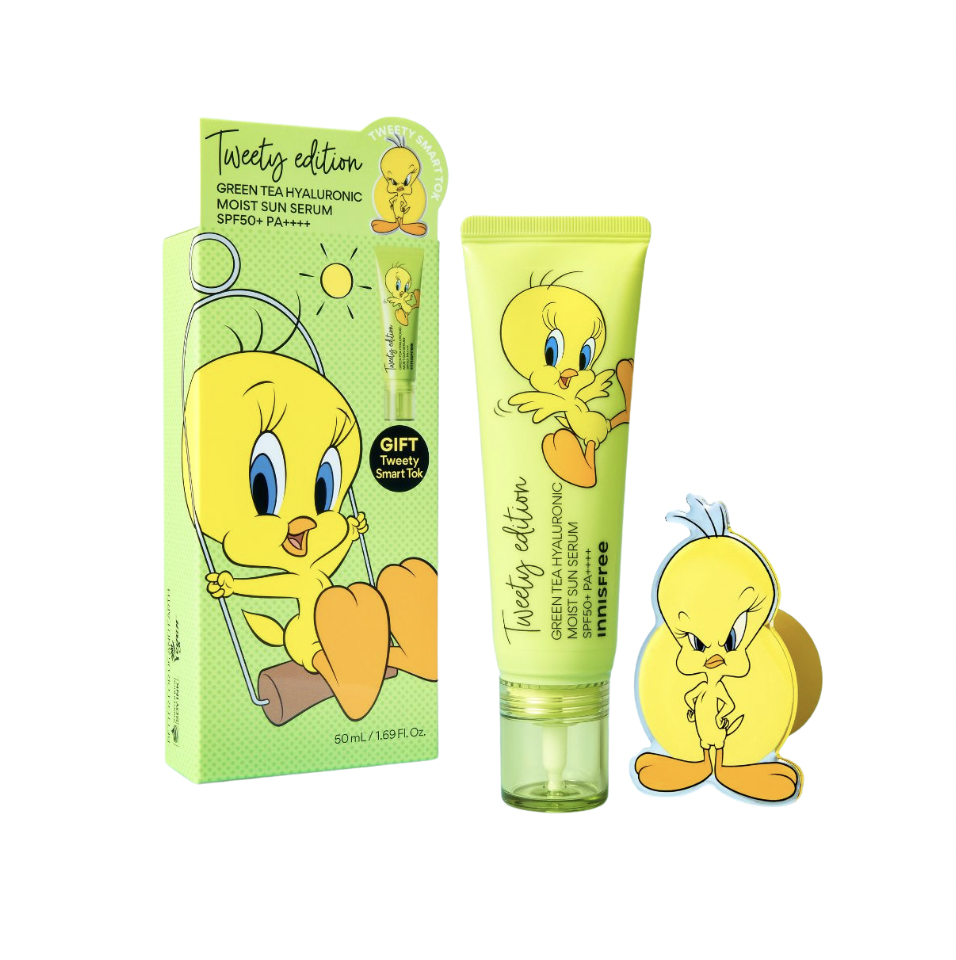 Tweety Edition Green Tea Hyaluronic Moist Sun Serum SPF50+ PA++++ 50ml Set