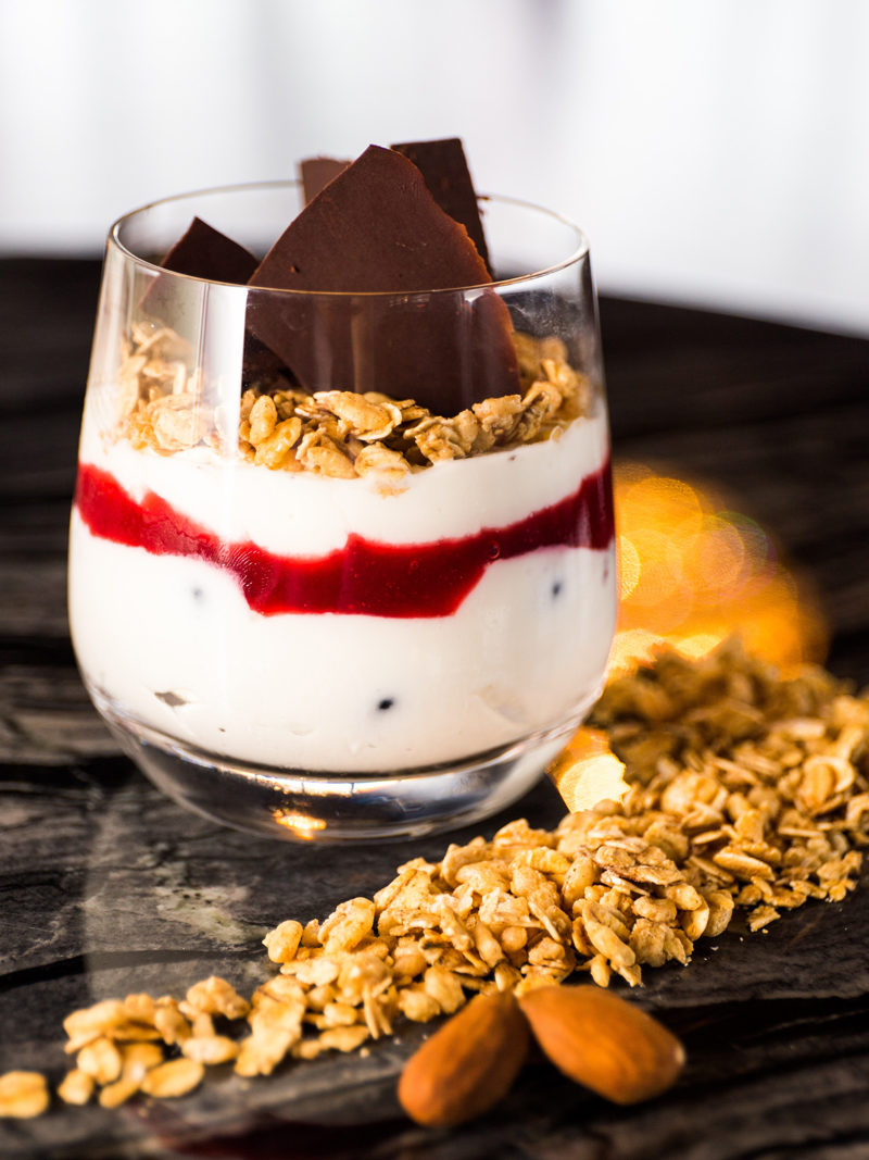 maison-eight-granola-cereal-yoghurt-parfait-bitter-chocolate-raspberry-coulis