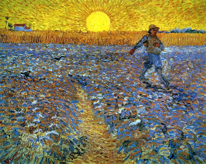 Vincent Van Gogh 在夕阳下撒种
