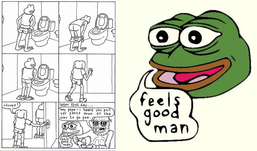 Pepe最初是美國插畫家Matt Furie畫筆下的一個漫畫角色，2006年在作者連載的漫畫《Boy’sClub》粉墨登場