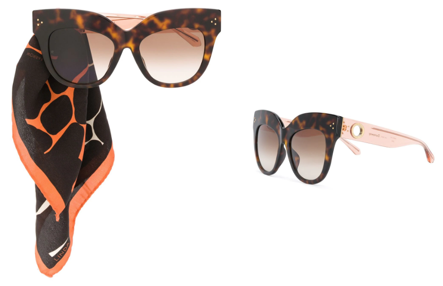 LINDA FARROW oversized cat eye sunglasses 