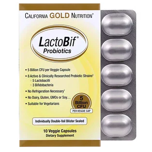 California Gold Nutrition, LactoBif 益生菌，50 億 CFU，10 粒素食膠囊