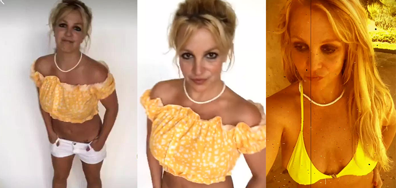 Britney在接下來的兩條影片都穿上了黃色衣服