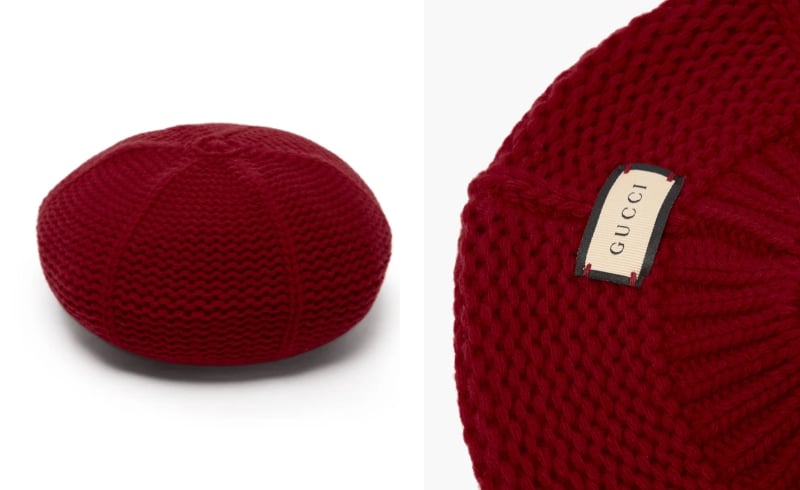 GUCCI Garter-stitched wool beret