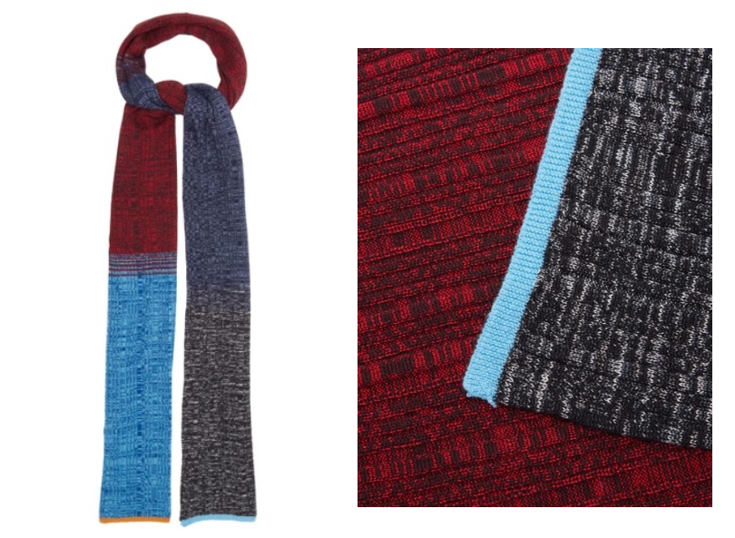 MISSONI Colour-block rib-knitted scarf