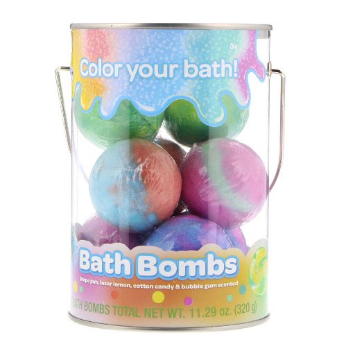  Crayola, Bath Bombs, Grape Jam, Laser Lemon, Cotton Candy & Bubble Gum Scented , 8 Bath Bombs, 11.29 oz (320 g)
