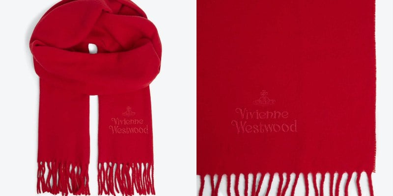 VIVIENNE WESTWOOD Embroidered logo scarf