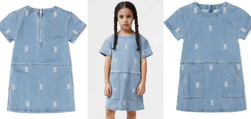 Burberry Kids monogram-embroidered denim dress(HK$3,200)