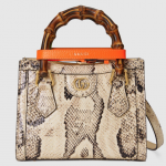 Gucci Diana 白色蟒蛇皮手提袋