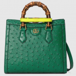 Gucci Diana 翡翠綠色鴕鳥皮手提袋