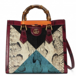 Gucci Diana 多色拼接蟒蛇皮手提袋
