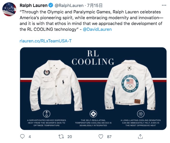 為美國代表隊設計制服的Ralph Lauren