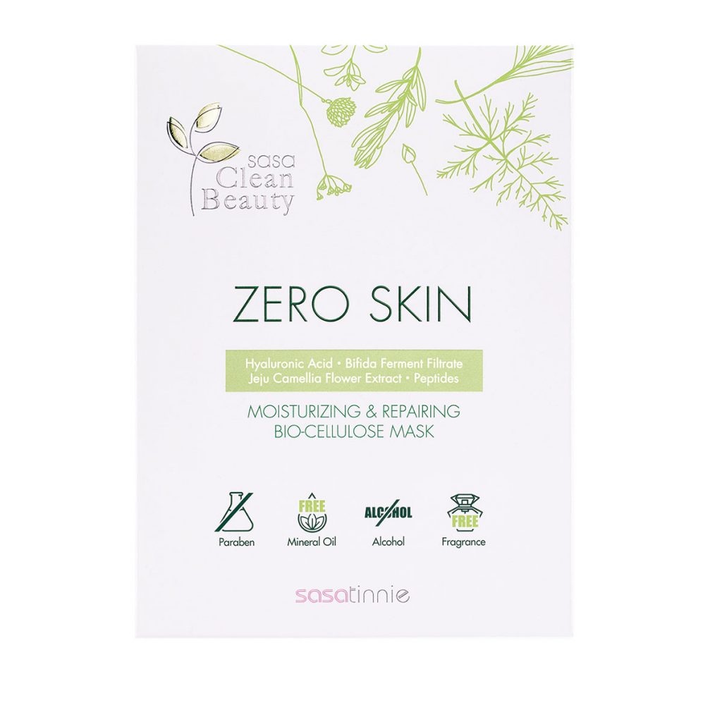 潔淨親膚//sasatinnie Zero Skin Moisturizing &amp; Repairing Biocellulose Mask 純淨能量親膚面膜 (HK$ 168 / 一盒5片) //