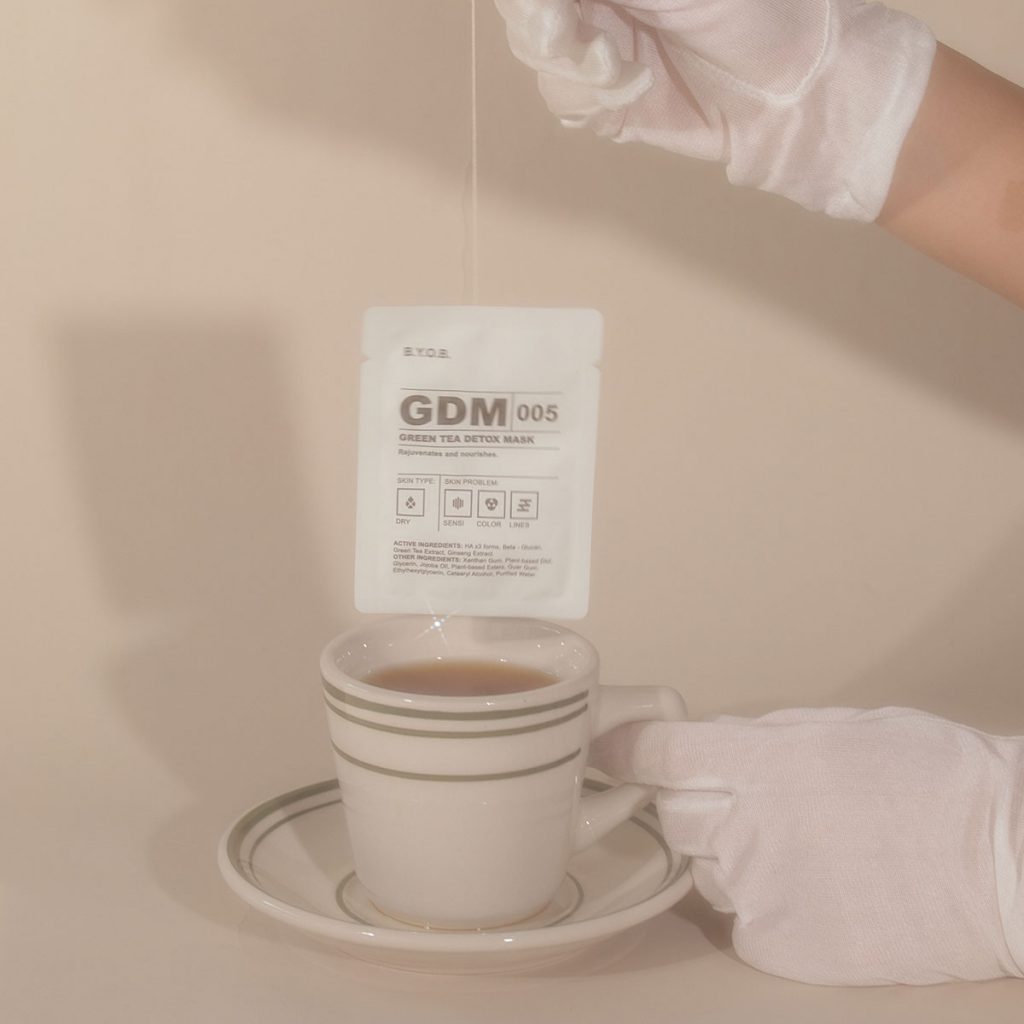 高效抗氧//BYOB Green Tea Detox Mask GDM綠茶抗氧滋潤排毒面膜 (HK$298 / 5片)//