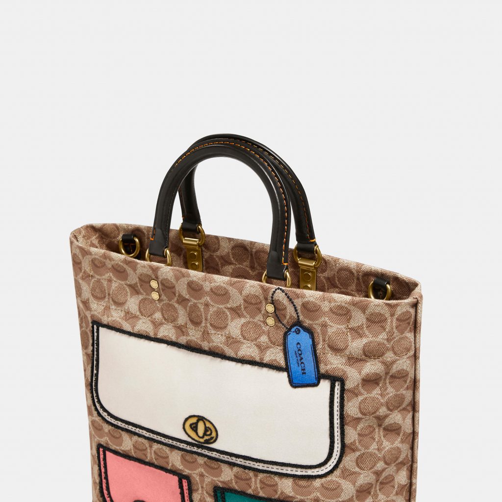 COACH ROGUE 29 經典 SIGNATURE 回收帆布錯視畫印花托特手袋 (HKD 3,500)