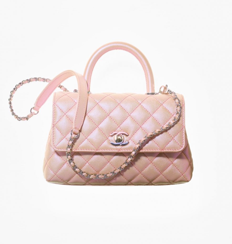 CHANEL珍珠粉紅Flap Bag with Handle（HK$36,100）