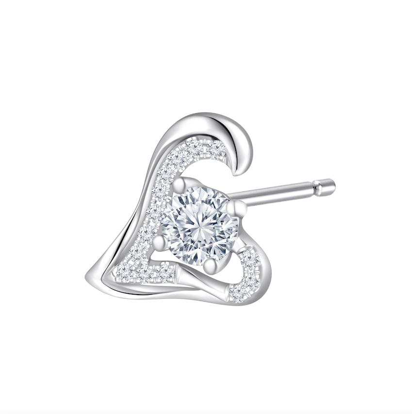 The Leo Diamond<span style="font-weight: 400;"><sub>®</sub></span>18K白色黃金天然鑽石單隻耳環(N04477L) HK$8,902起