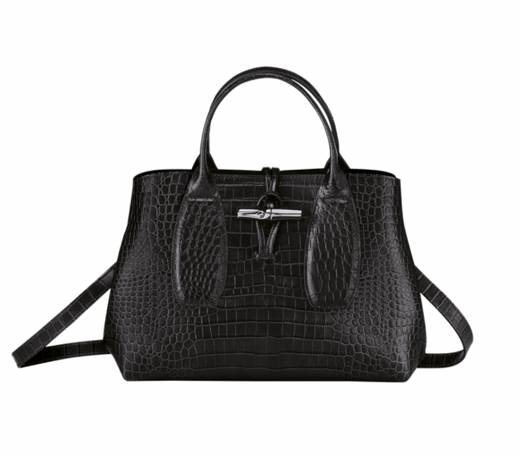 Longchamp Roseau 中型鱷魚紋小牛皮手提包  HK$5,600