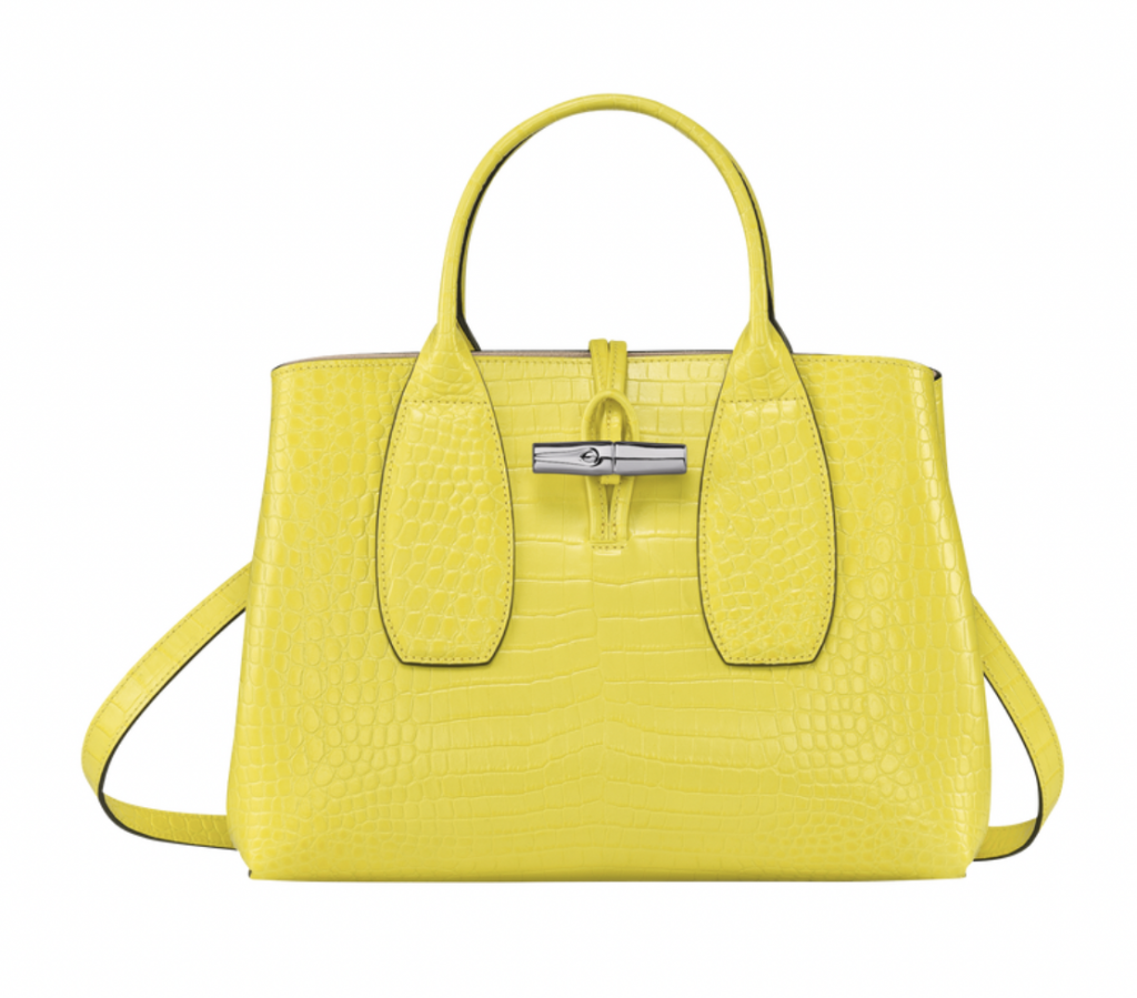 Longchamp Roseau 中型鱷魚紋小牛皮手提包  HK$5,600