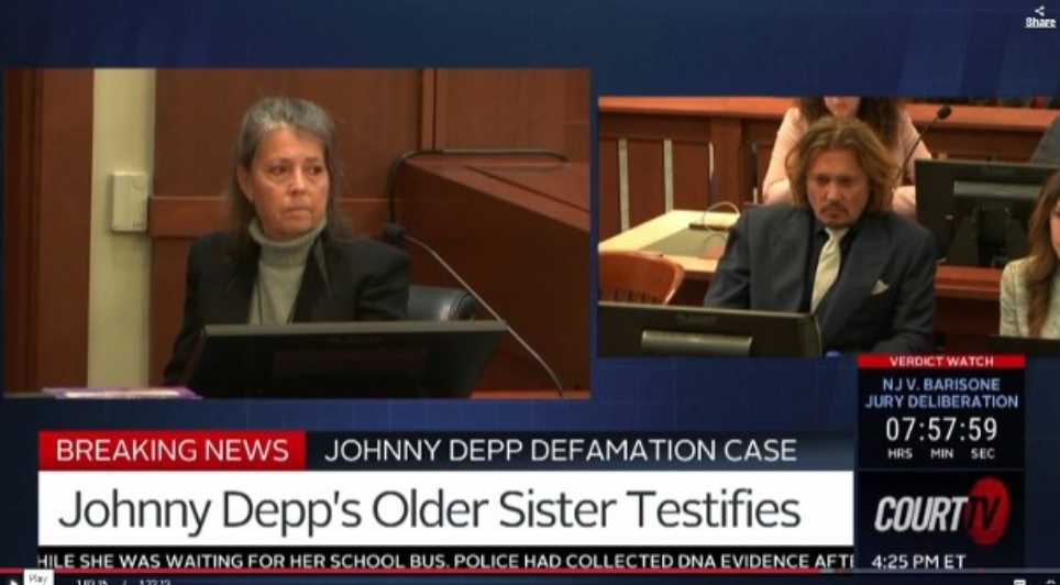 Johnny Depp家姐Christi Dembrowski 出庭作證