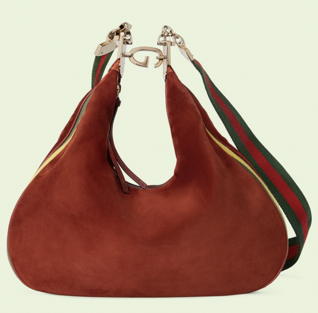 Gucci Attache大型肩揹袋（ 琥珀色麂皮）HK$ 26,500