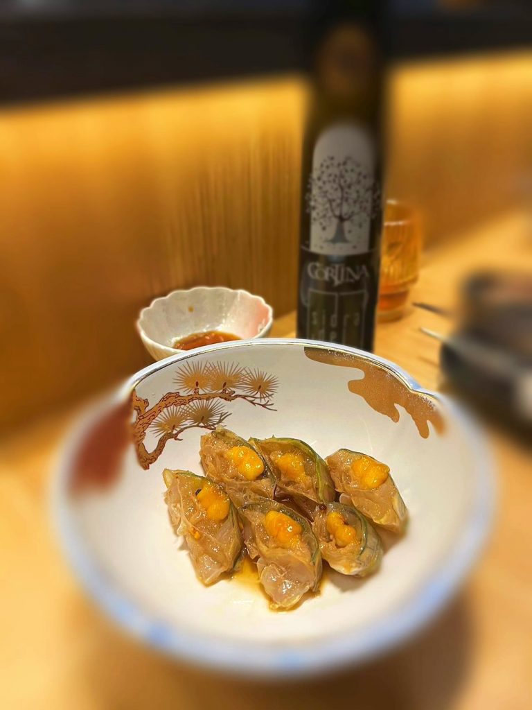蘋果酒生醃瀨尿蝦