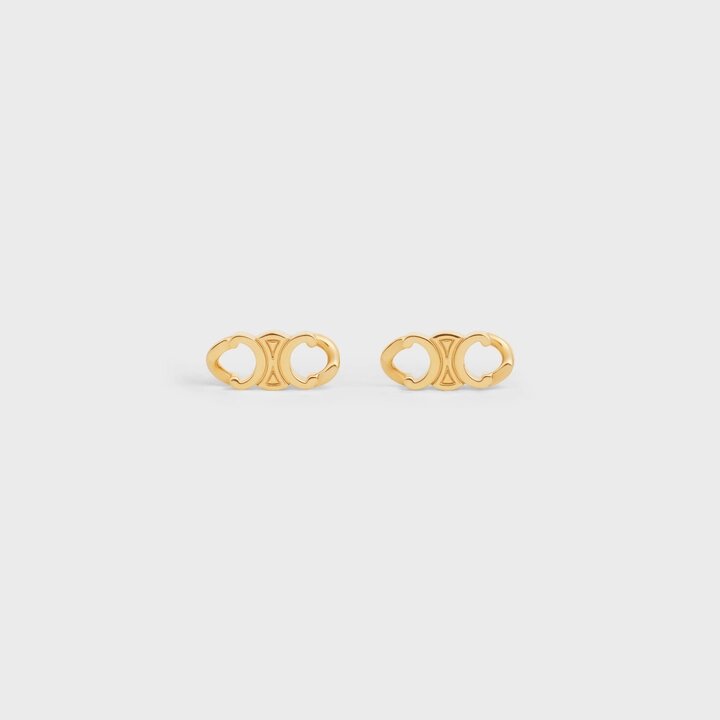 Lisa同款的CELINE金色飾面黃銅TRIOMPHE飾鍊耳環價格為HK$4,100
