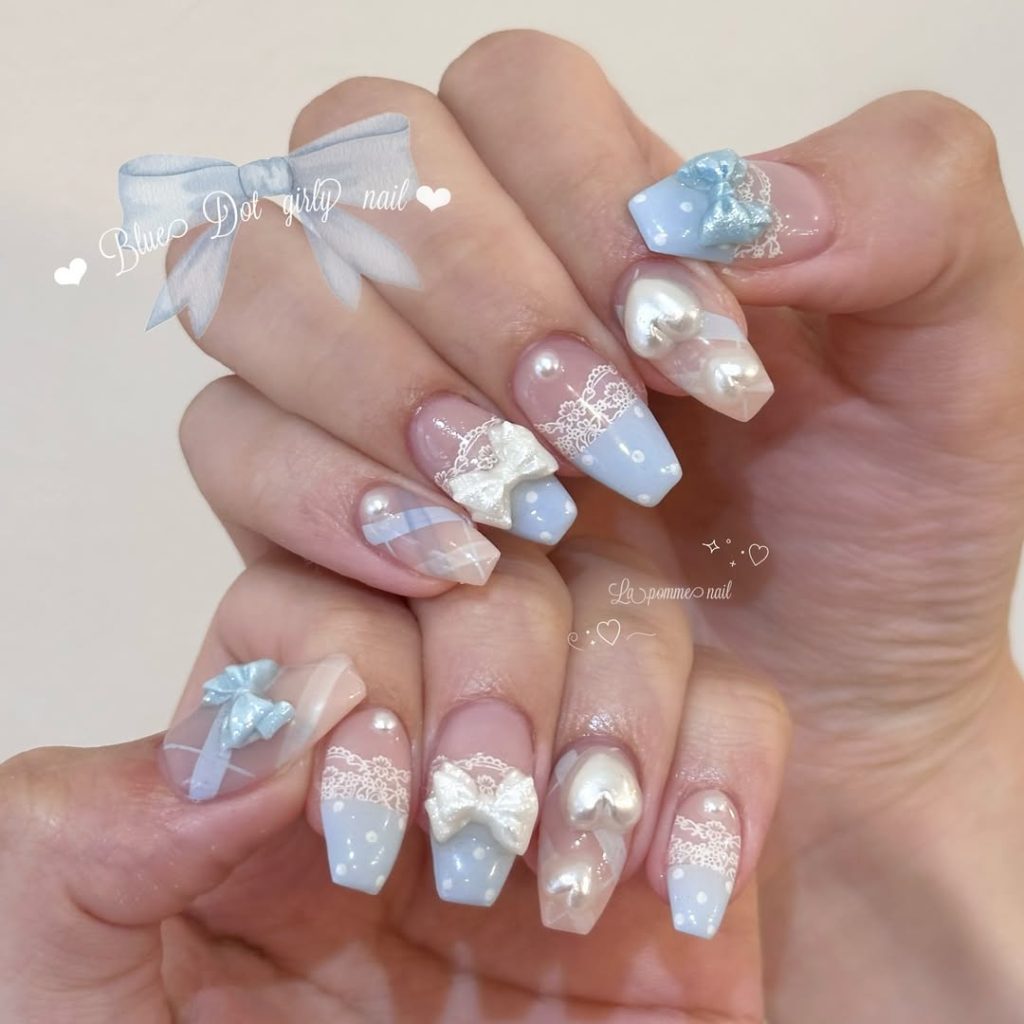 蕾絲美甲、美甲範本 夏日美甲