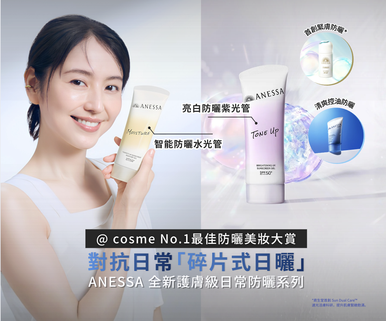 不是去度假才會曬黑！亞洲 No.1 防曬品牌 ANESSA 全新護膚級日常防曬系列一次推出水光、亮白、緊膚、控油功效   對抗每天「碎片式日曬」！