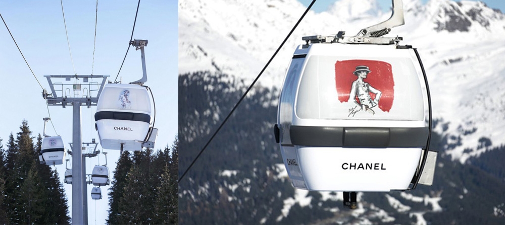 在阿爾卑斯山搭Chanel 纜車