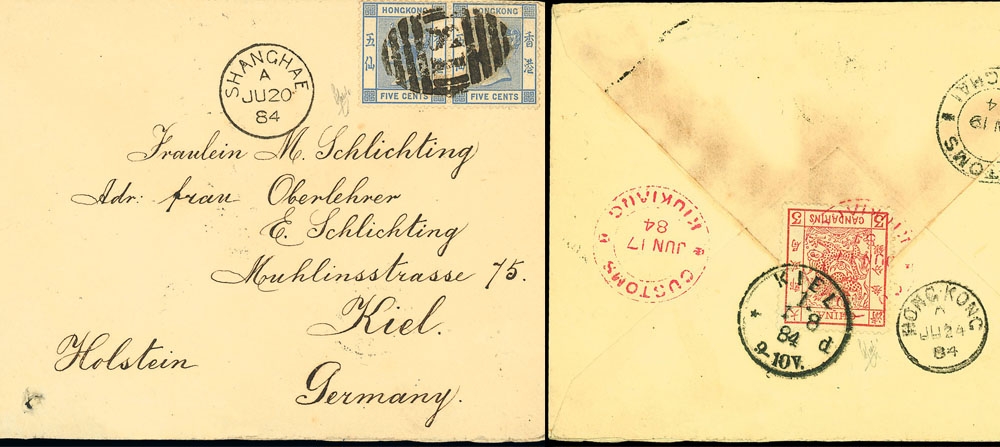 1884 年寄出的郵封