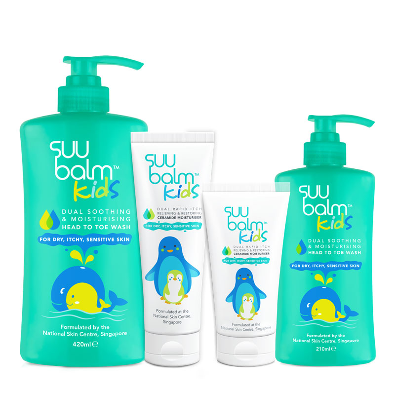 Suu Balm Kids 舒敏速效保濕乳及沐浴露（HK$169 - HK$389）