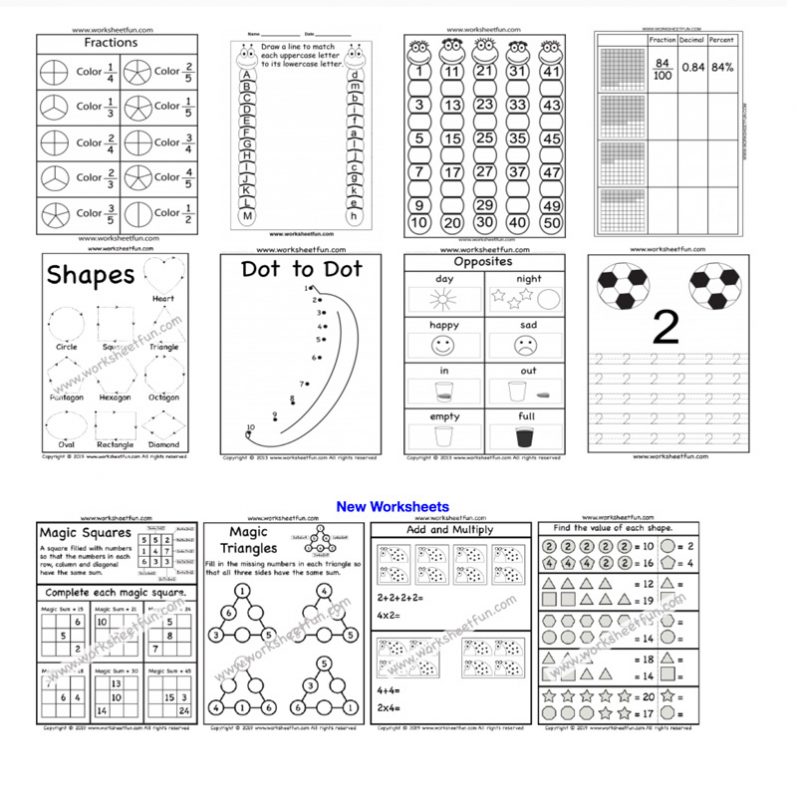 幼稚園程度的認知、數學及英文工作紙