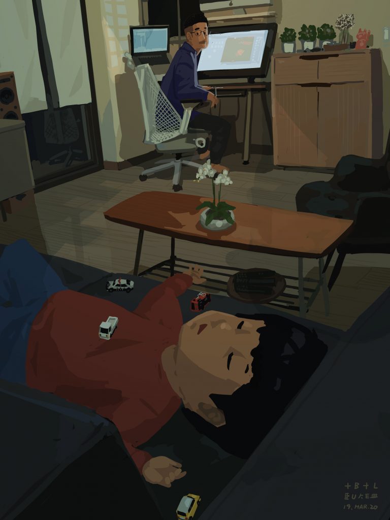 回頭看已經睡著了
