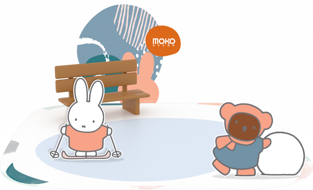 miffy 已經穿好滑雪裝備 一場滑雪比賽即將展開