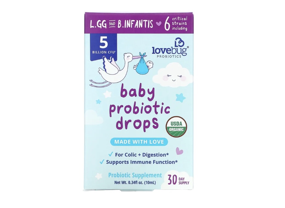 LoveBug Probiotics, 嬰兒益生菌滴劑，50 億 CFU，0.34 液量盎司（10 毫升）