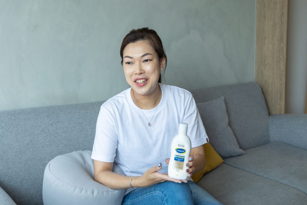 Maggie笑言舒特膚的潤膚乳是她「濕疹人生」的一線曙光。